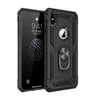 Hybrid PC TPU Armor Case with Kickstand for iPhone XS/X 5.8 inch - Black