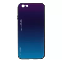 Gradient Color Glass + PC + TPU Hybrid Phone Cover for iPhone 6 Plus / 6s Plus 5.5 inch - Purple / Blue