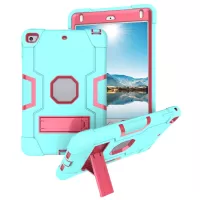 For iPad mini (2019) 7.9 inch Shock Proof TPU + PC Hybrid Tablet Case with Kickstand - Cyan / Rose