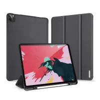 DUX DUCIS DOMO Series Microfiber Lining Tri-fold Leather Auto Sleep/Wake Tablet Cover with Pen Holder for iPad Pro 12.9 (2020) / (2018) - Black