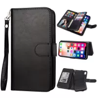 Magnetic Detachable PU Leather Case 9 Card Slots for iPhone XR 6.1 inch - Black