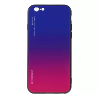 Gradient Color Glass + PC + TPU Hybrid Phone Case for iPhone 6s / 6 4.7 inch - Blue / Rose