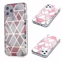Marble Pattern Rose Gold Electroplating IMD TPU Case for iPhone 11 Pro 5.8 inch - White / Pink