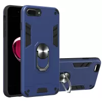 Detachable 2-in-1 Plastic + TPU Hybrid Cover with Rotating Kickstand for iPhone 7 Plus/8 Plus 5.5 inch - Dark Blue