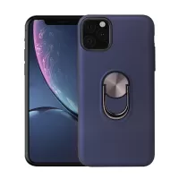 Detachable PC + TPU Hybrid Case with Finger Ring Kickstand for iPhone 11 6.1 inch (2019) - Blue