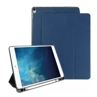 MUTURAL Smart Stand Jeans Cloth Texture PU Leather Shell with Pen Slot for iPad Air 10.5 (2019) / Pro 10.5-inch (2017) - Blue