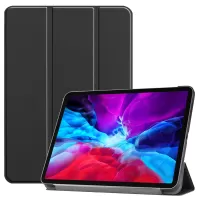 Anti-scratch Shockproof Stand Folio Leather Smart Tablet Case with Auto Sleep / Wake Support Apple Pencil Charging for iPad Pro 12.9-inch (2020) / (2018) - Black