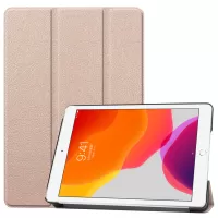 Tri-fold Stand PU Leather Protective Smart Tablet Cover with Auto Sleep / Wake Function for iPad 10.2 (2021) / (2020) / (2019) - Gold