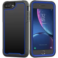 Non-slip TPU Bumper + PC + Acrylic Clear Back Hybrid Case for iPhone 7 Plus/8 Plus 5.5 inch - Blue