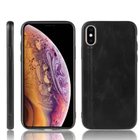 Leather Coated PC + TPU Hybrid Phone Case Cover for iPhone XS Max - Black