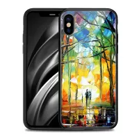 NXE Romantic Road Pattern Printing Glass Back + TPU Phone Cover Case for iPhone XS Max- Y-02