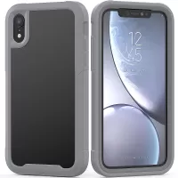For iPhone XR 6.1 inch Vivid Color TPU Bumper + PC + Clear Acrylic Back Phone Case - Grey
