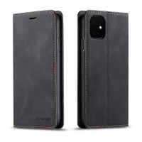 FORWENW Fantasy Series Silky Touch Leather Wallet Phone Case with Stand Covering for iPhone 11 6.1 inch (2019) - Black