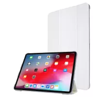 Silk Texture Tri-fold Stand PU Leather Flip Tablet Case for iPad Air (2020)/Air (2022) / Pro 11-inch (2020) / (2018) - White