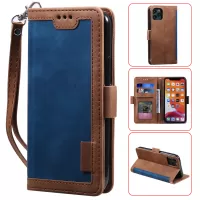 Retro Splicing Leather Covering for iPhone 11 Pro 5.8 inch - Blue