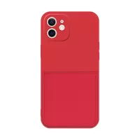 Soft TPU Phone Case with Card Slot for iPhone 12 mini 5.4 inch - Red