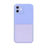 Soft TPU Phone Case with Card Slot for iPhone 12 - Light Purple