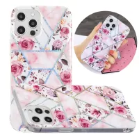 IMD Design Marble Pattern Printing TPU Cell Phone Cover for iPhone 12 Pro Max - Rose