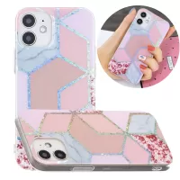 Marble Pattern Printing IMD Design TPU Mobile Phone Cover for iPhone 12 mini - Rhombus