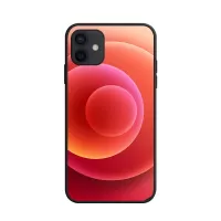 NXE O Series Circle Pattern TPU Phone Cover Case for iPhone 12/12 Pro - Red