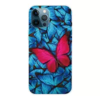 Pattern Printing Flexible High Quality TPU Phone Case for iPhone 12/12 Pro - Red Butterfly