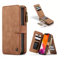 CASEME 007 Series Detachable 2-in-1 Split Leather Case with Wallet for iPhone 12 Pro Max 6.7-inch - Brown
