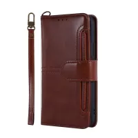 PU Leather Wallet Stand Mobile Cover Case for iPhone XR 6.1 inch - Brown