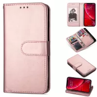Leather Wallet Stand Phone Case with 9 Card Slots for iPhone 12 Pro/12 - Rose Gold