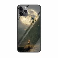 Pattern Printing Tempered Glass + TPU Phone Case for iPhone 12 mini - Moon Picking Man