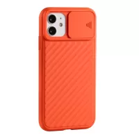 Soft TPU Phone Case with Slide Camera Lens Shield for iPhone 12 Pro Max 6.7 inch - Orange