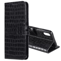 Crocodile Skin PU Leather Wallet Case Cover with Strap for iPhone X/XS 5.8 inch - Black