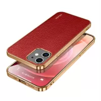 SULADA PC + PU Leather Coated TPU Phone Case for iPhone 12 mini - Red