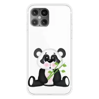Pattern Printing TPU Phone Case for iPhone 12 Pro Max 6.7-inch - Panda Eating Bamboo
