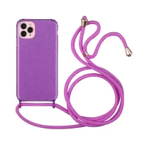 Multi-function Strap Soft TPU Phone Case with Glitter Powder Design for iPhone 11 Pro Max - Purple