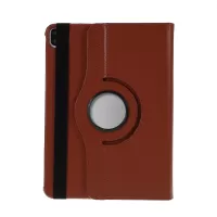 360 Degrees Rotating Stand Leather Case for iPad Air (2020)/Air (2022) with Unique Circle Hollow Design - Brown