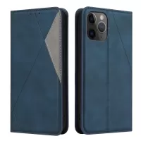 Geometric Splicing Card Slots Stand Leather Case for iPhone 12 Pro / iPhone 12 - Blue