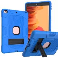 Contrast Color PC + TPU + Silicone Tablet Case Cover with Slide-Out Kickstand for iPad 10.2 (2021)/(2020)/(2019) - Blue/Black