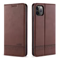 AZNS Magnetic Absorbed Leather Wallet Cover Case for iPhone 12 mini 5.4 inch - Coffee