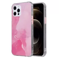 Coloured Glaze Marble Pattern PC Back TPU Case for iPhone 12 Pro Max - Pink