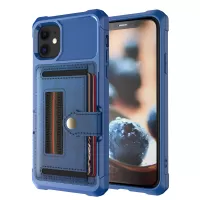 Phone Case with Card Slot and Elastic Finger Ring Strap Protective shell for iPhone 12 mini 5.4 inch - Dark Blue