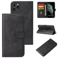 Skin-Touch TPU + PU Leather Wallet Stand Phone Cover Shell for iPhone 11 Pro Max - Black