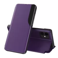 Phone Protector for iPhone 12 mini View Window Leather Stand Case - Purple