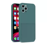 Soft TPU Phone Case with Card Slot for iPhone 12 Pro - Blackish Green