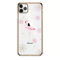 SULADA Eternal Series Flamingo Pattern Rhinestone Decor Phone Cover Case for iPhone 12 Pro Max - Gold