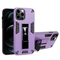 Invisible Bracket TPU + PC Phone Case [Built-in Magnetic Metal Sheet] for iPhone 12 Pro Max - Light Purple