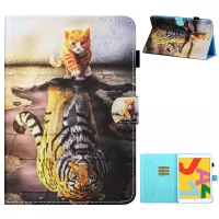 Pattern Printing Leather Stand Tablet Cover Shell for iPad 10.2 (2021)/(2020)/(2019)/iPad Air 10.5 inch (2019) - Cat and Tiger