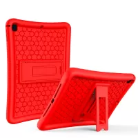Shockproof Silicone Protector Case with Kickstand for iPad 9.7-inch (2018) - Red