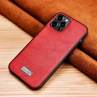 SULADA PU Leather Coated TPU Phone Case for iPhone 12 Pro / iPhone 12 - Red
