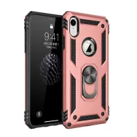 Hybrid PC TPU Armor Phone Cover with Kickstand for iPhone XR 6.1 inch - Rose Gold