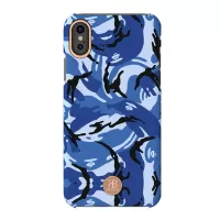 KINGXBAR Camouflage Pattern PC Cell Phone Case for iPhone XS Max - Blue